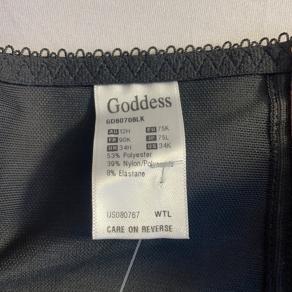 Bridget Black Banded NWT Bra Goddess 34K - Picture 11 of 12